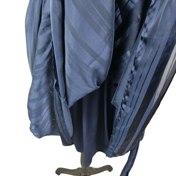 Luxe By Carmen Marc Valvo Womens Navy Sleeveless Midi Dress Size 14W Elegant - Picture 10 of 12